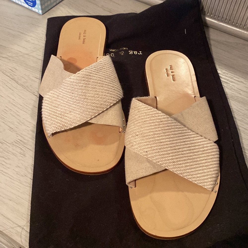 Rag & Bone Fabric Criss-Cross Slides - image 1